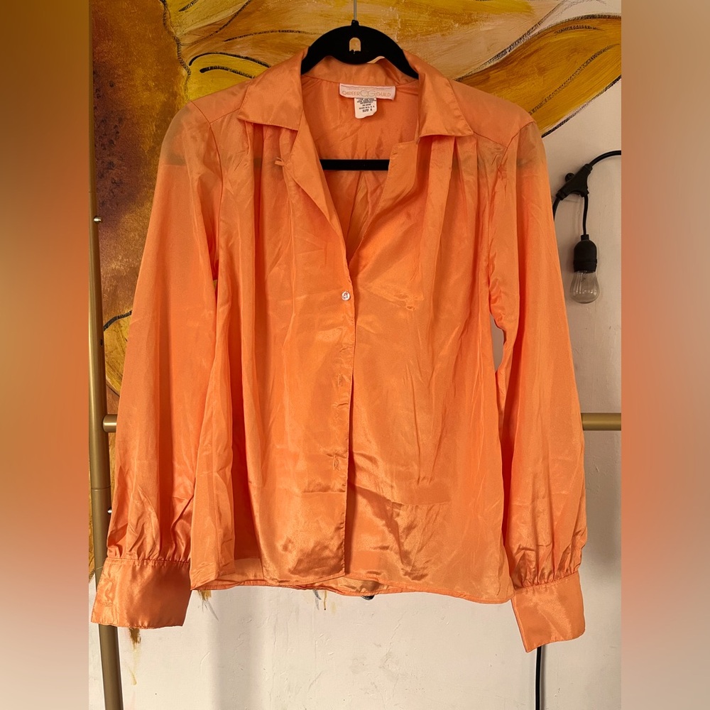 Orange Sheer Women's Top